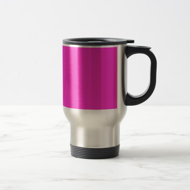 Girly Hot Pink Colour Background Customize It! Travel Mug (Right)