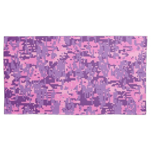 Girly Hot Pink Digital Camo Pillowcase