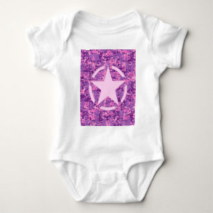 Girly Hot Pink Digital Camouflage Camo Baby Bodysuit