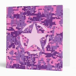 Girly Hot Pink Digital Camouflage Camo Binder