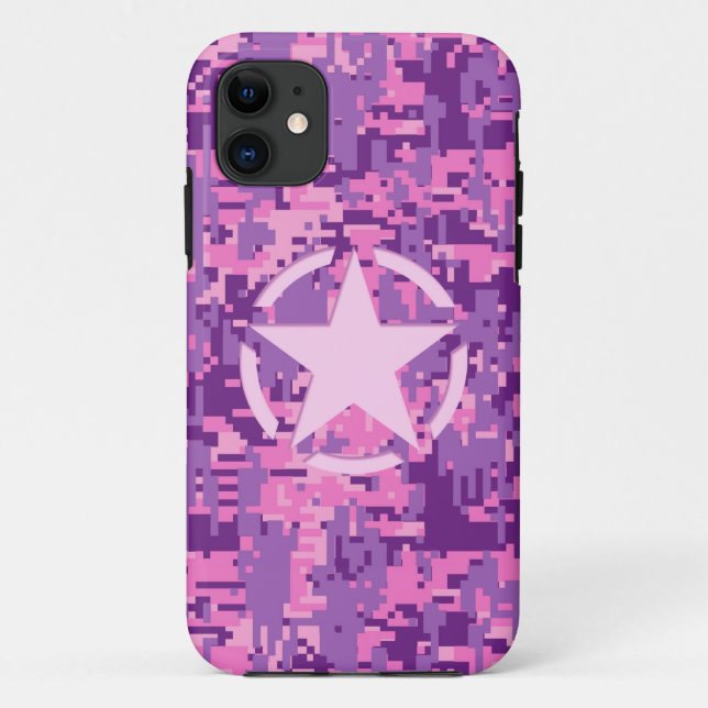Girly Hot Pink Digital Camouflage Camo Case-Mate iPhone Case (Back)
