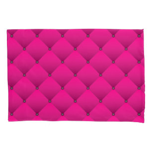 Girly Hot Pink Faux Quilted Diamond Pattern Pillowcase
