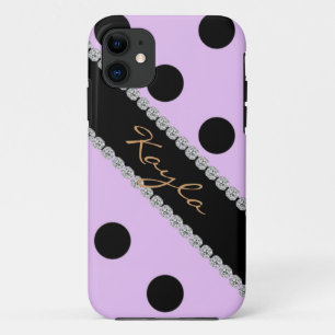 GIRLY I phone 5 COVER PURPLE POLKA DOTS  DESIGN
