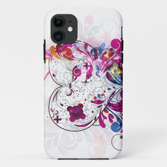 Girly iPhone5 Abstract Pink Heart Case-Mate Case (Back)