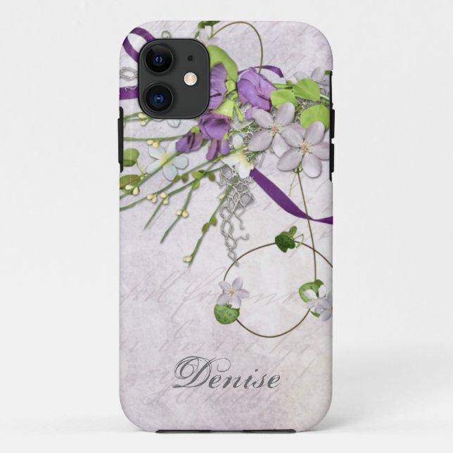 Girly iPhone5 Lavender Purple Sweet Peas Case-Mate iPhone Case (Back)