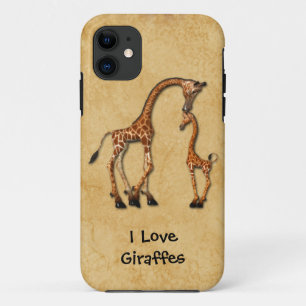 Girly iPhone5 Mother Baby Giraffes iPhone 11 Case
