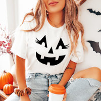 Girly Jack O Lantern Face Black Womens Halloween