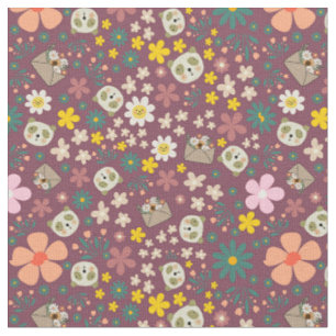 Girly jungle and animals mangosteen peel colour fabric