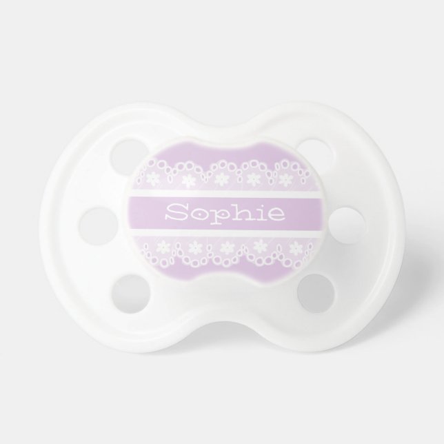 Girly Lace Personalized Pacifier (Front)