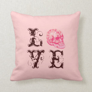 Girly lacy sugar skull - love pillow