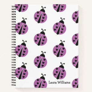 Girly Ladybug Personalized Notebook