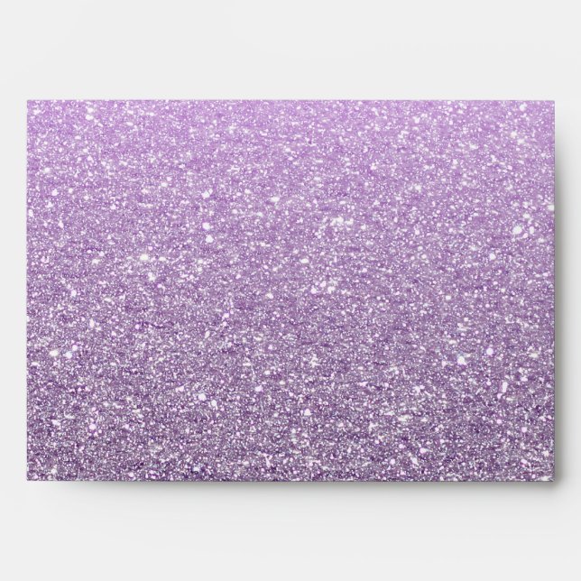 Girly Lavender Faux Glitter Pattern Envelopes (Front)