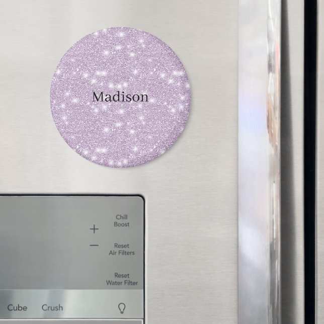 Girly Lavender Faux Glitter Sparkle Magnet (In Situ (Fridge))