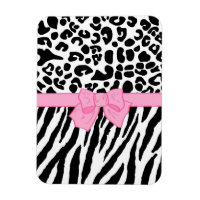 Girly Leopard Zebra Animal Print and Cute Pink Bow