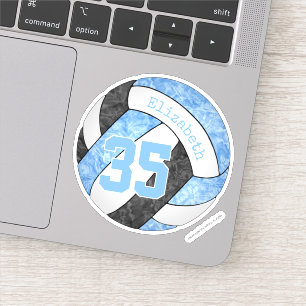girly light blue black volleyball team colours