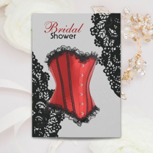 Girly Lingerie party vintage corset bridal shower Invitation