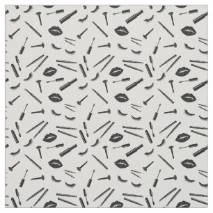 girly makeup pattern lashes lipstick mascara fabric