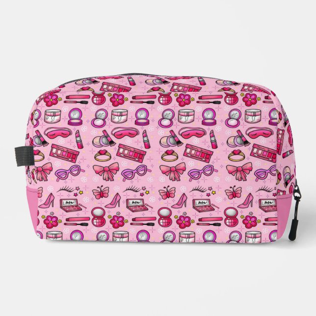 Girly Makeup - Pink Dopp Kit (Front)