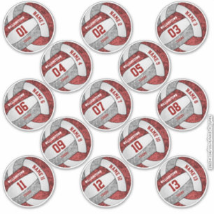 girly maroon grey volleyball custom players names