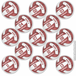 girly maroon white volleyball custom players names