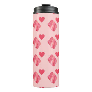 Girly Marshmallows Pink Heart Candy Valentines Day Thermal Tumbler