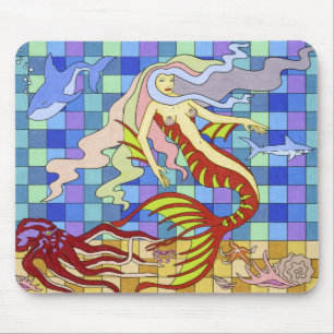 girly  mermaid mouse pad