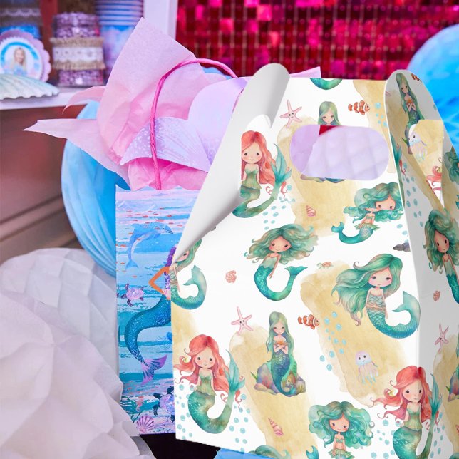Girly Mermaid Pattern Favor Box (Creator Uploaded)