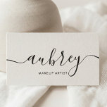 Girly Minimalist Calligraphy White Business Card<br><div class="desc">Minimalist business card features big handwritten calligraphy for your name. A feminine look perfect for many professions.</div>