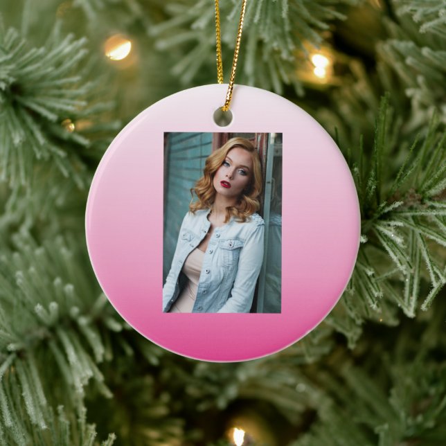 girly minimalist dusty rose cherry blossom pink ceramic ornament (Tree)