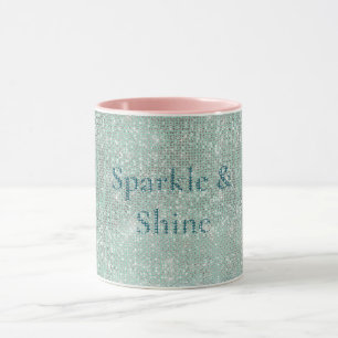 Girly Mint Glitzy Sparkle Mug