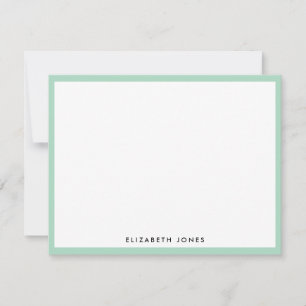 Girly Mint Green Modern Elegant Classic Minimalist Card