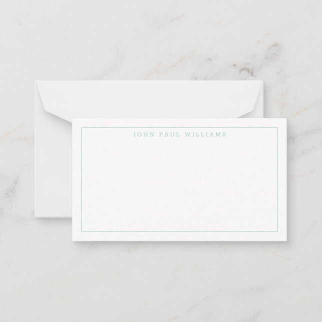 Girly Mint Green Professional Formal Thin Border Card (Front)