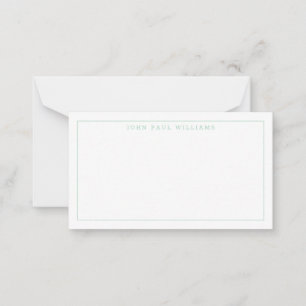 Girly Mint Green Professional Formal Thin Border Card