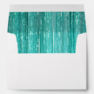 Girly Mint Green Tinsel Stripes Envelope