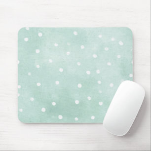 Girly Mint White Dots  Mouse Pad