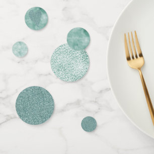 Girly Mint White Leopard Print Confetti