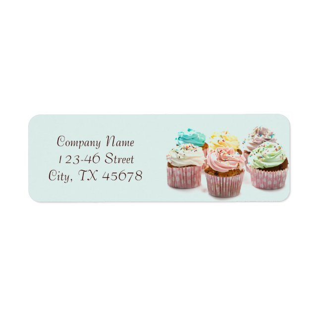 girly modern elegant bakery colourful cupcake (Front)