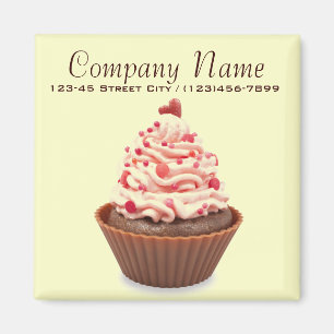 girly modern elegant bakery colourful cupcake magnet