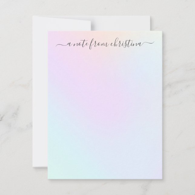 Girly Modern Holographic Feminine Stylish Script Card (Front)