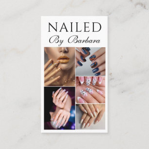 Girly Modern Photo Nail Artist Technician QR Code  Business Card