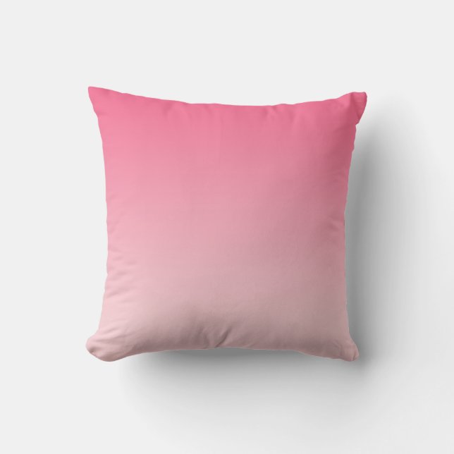 Girly Modern Pink Ombre Throw Pillow (Front)