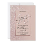 Girly Modern Pink Rose Gold Glitter 50th Birthday