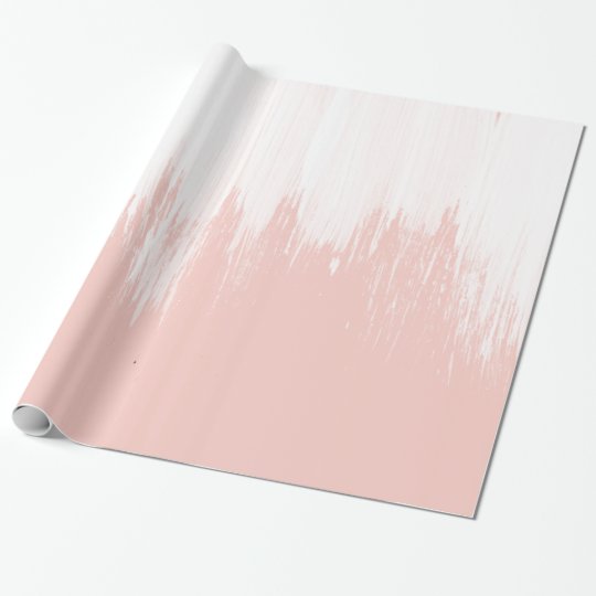 Girly modern pink watercolor paint brushstrokes wrapping paper