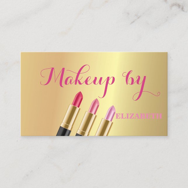 Girly Modern Professional, Black ,Lipstick Business Card (Front)