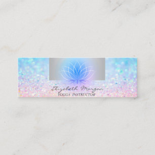 Girly Modern Professional, Bokeh Lotus Yoga Mini Business Card