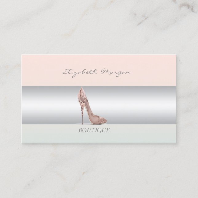 Girly Modern Professional High Heel Business Card (Front)