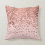 Girly Modern Rose Gold Pink Glitter Confetti Throw Pillow<br><div class="desc">This girly and glamourous pattern is perfect for the stylish and trendy fashionista. This pattern depicts a faux printed rose gold sparkly glitter sequin falling confetti gradient on top of a simple blush pink background. It's chic, elegant, and pretty. Pick this print if you a enjoy modern and luxury style...</div>