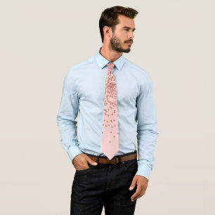 Girly Modern Rose Gold Pink Glitter Confetti Tie