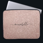 Girly Modern Script Pink Rose Gold Glitter Sparkle Laptop Sleeve<br><div class="desc">Girly Modern Script Pink Rose Gold Glitter Sparkle Computer Sleeve</div>