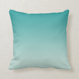Girly Modern Teal Aqua Ombre Throw Pillow